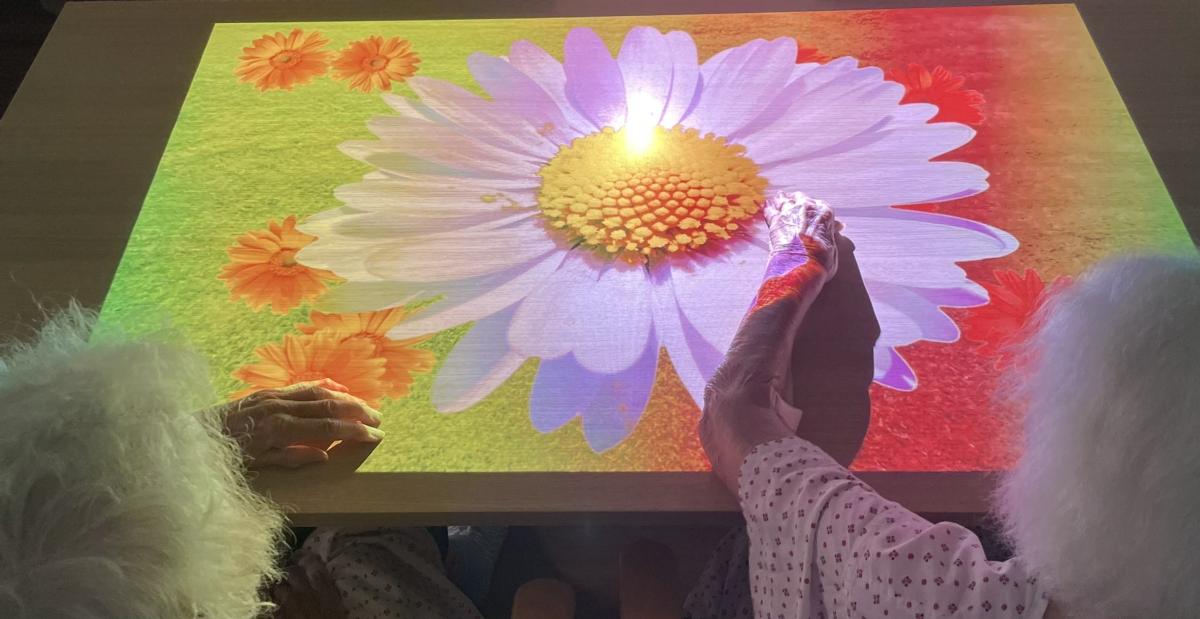 Patients using the projector