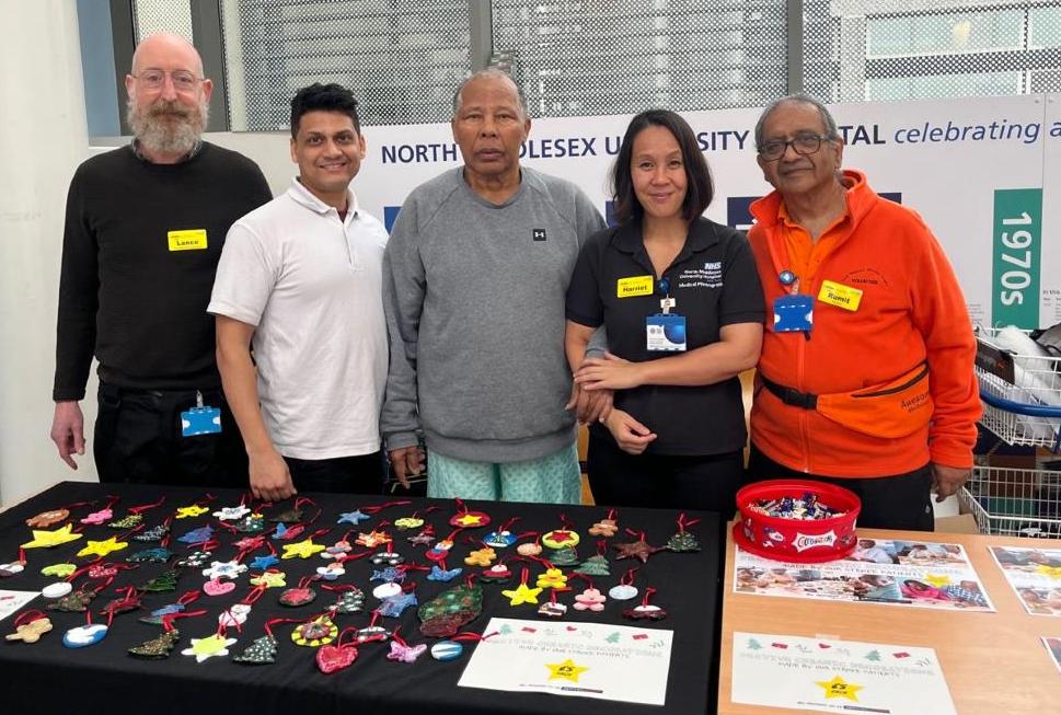 Patient and team at stall